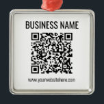Anpassade QR-kod och Business Namn Julgransprydnad Metall<br><div class="desc">Ange webbplatsens URL för att omedelbart skapa en ny,  skannerbar QR-kod.</div>
