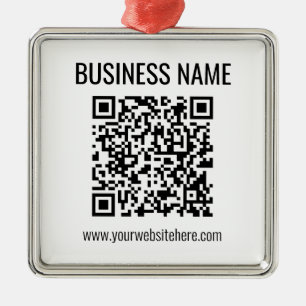 Anpassade QR-kod och Business Namn Julgransprydnad Metall