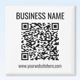 Anpassade QR-kod och Business Namn Magnet