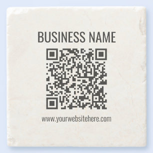 Anpassade QR-kod och Business Namn Stenunderlägg