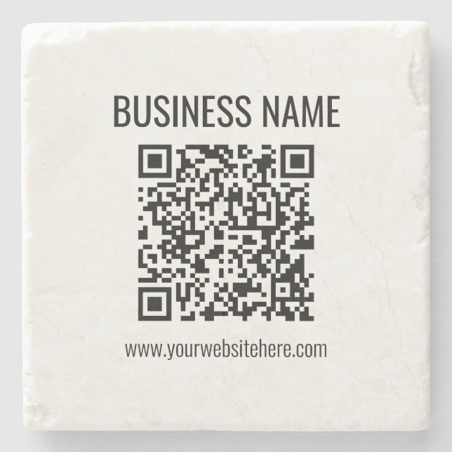 Anpassade QR-kod och Business Namn Stenunderlägg (Framsidan)