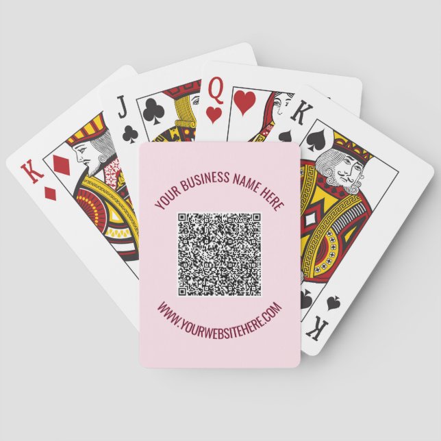 Anpassade QR-kod och textspelkort exempel Casinokort (Baksidan)