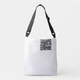 Anpassade QR-kod Svartvit Abstrakt Geek Axelväska