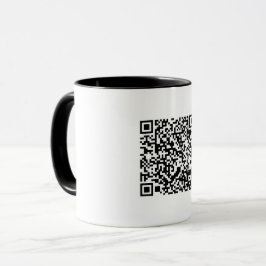 Anpassade QR-kod Svartvit Abstrakt Geek Mugg