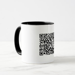 Anpassade QR-kod Svartvit Abstrakt Geek Mugg