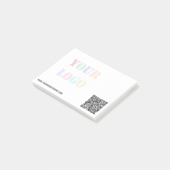 Anpassade QR-kodmärkta logotyp Post-it®-blocksexem Post-it Block (Vinklad)