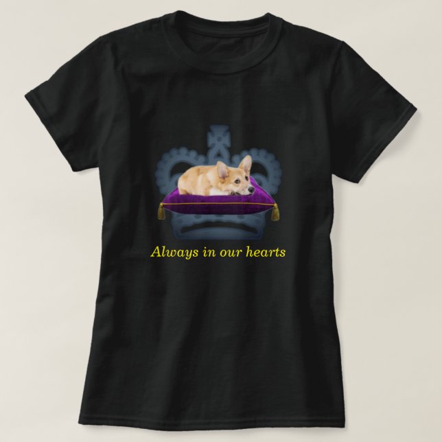 Anpassade Queen corgi cushion krona T Shirt (Design framsida)