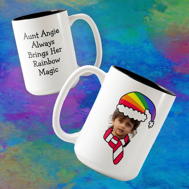Anpassade Rainbow Santa Photo Mugg (Skapare uppladdad)