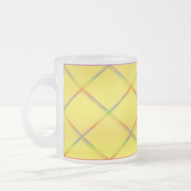 Anpassade Rainbow Trellis Gult Mugg (Vänster)