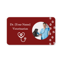 Anpassade Red Affärskort for Veterinarian