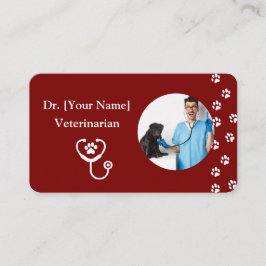 Anpassade Red Affärskort for Veterinarian Visitkort