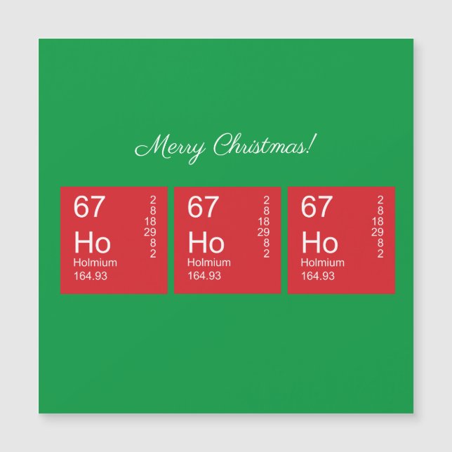 Anpassade Red and Grönt Ho Ho Ho Periodic Bord (Framsida)