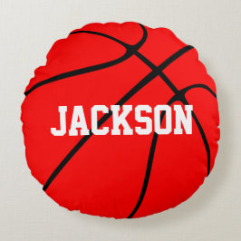 Anpassade Red Basketball Round Dekorativ kudde