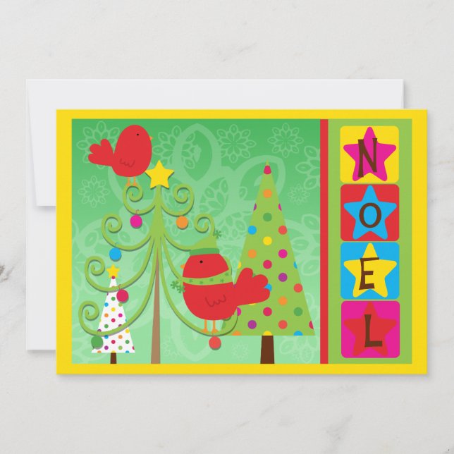 Anpassade Red Cardinal Noel Helgdag Card Julkort (Framsida)