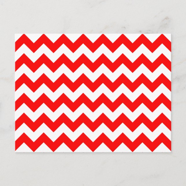 Anpassade Red Chevron Mönster Vykort (Framsida)
