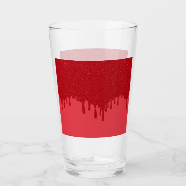 Anpassade Red Drip Pint Glass Kopp (Framsida)