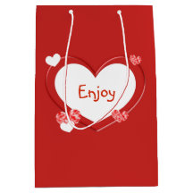 Anpassade Red Hearts Valentine Day Gift Bag