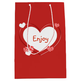 Anpassade Red Hearts Valentine Day Gift Bag