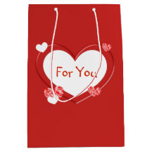 Anpassade Red Hearts Valentine Day Gift Bag