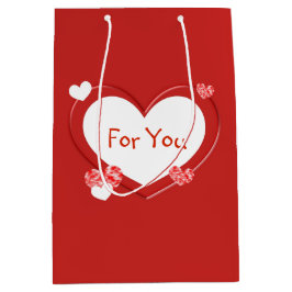 Anpassade Red Hearts Valentine Day Gift Bag