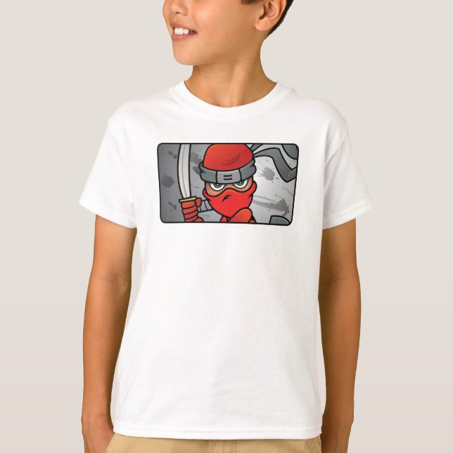 Anpassade Red Ninja Design T Shirt (Framsida)