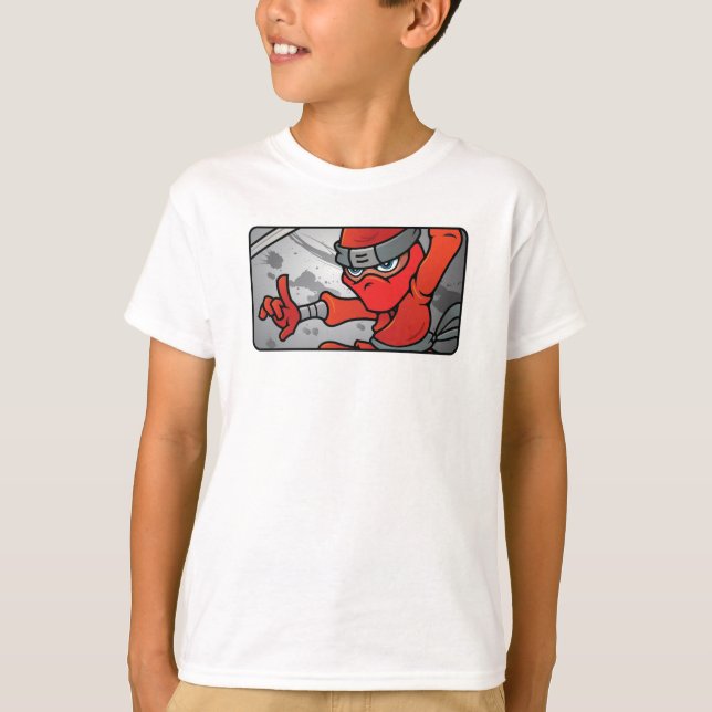 Anpassade Red Ninja Design T Shirt (Framsida)