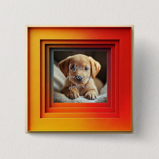Anpassade Red Orange Sunset Gradient Ram Knapp (Framsida)