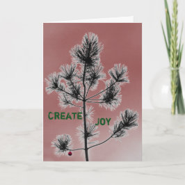 Anpassade Red Ornament Julgran Helgkort