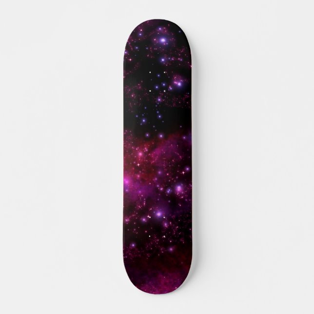 Anpassade Red/Rosa Galaxy Skateboard (Framsida)