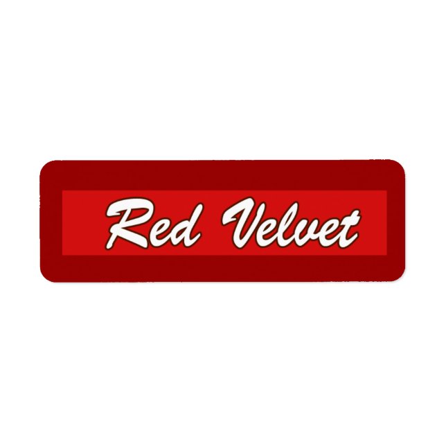 Anpassade Red Velvet Bakery Labels Returadress Etikett (Framsidan)