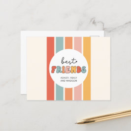 Anpassade Retro Bästa Vänner BFFs söta kompisprese Vykort