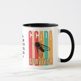 Anpassade Retro CICADA SURVIVOR Souvenir Mugg