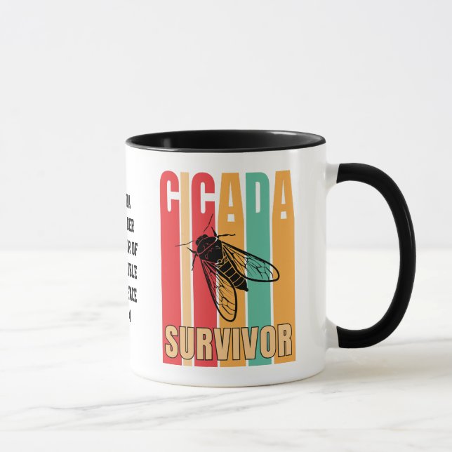 Anpassade Retro CICADA SURVIVOR Souvenir Mugg (Höger)