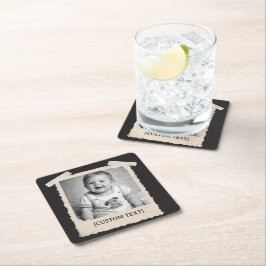 Anpassade Retro-Foto Födelsedagspresenter Firande Underlägg Papper Kvadrat
