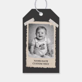 Anpassade Retro Fototaggar, Vintage Festfirande Presentetikett
