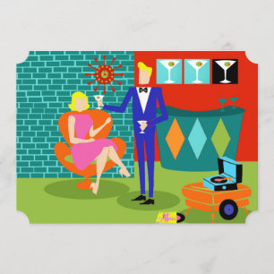 Anpassade Retro Martini: Exempelinbjudningar Inbjudningar