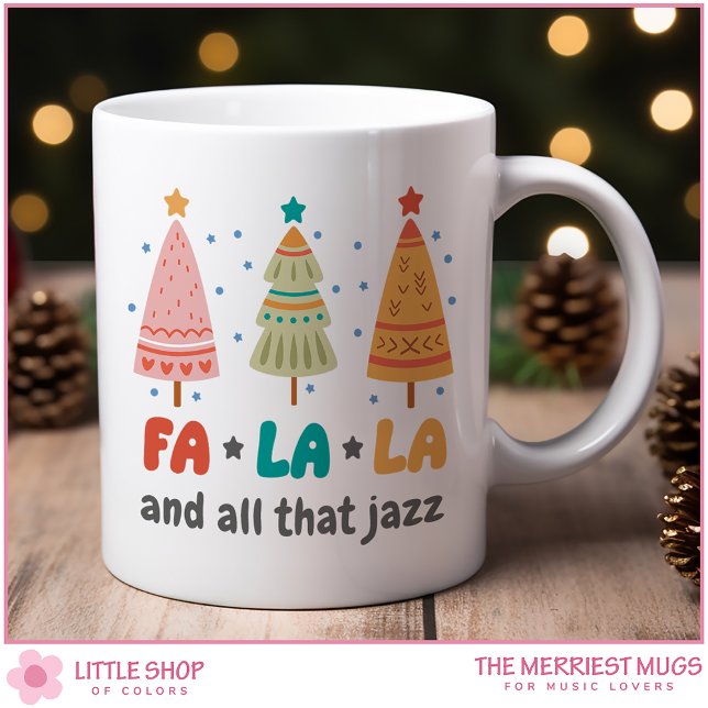 Anpassade Retro-Stil Julgranar Fa La La La Kaffemugg (Skapare uppladdad)