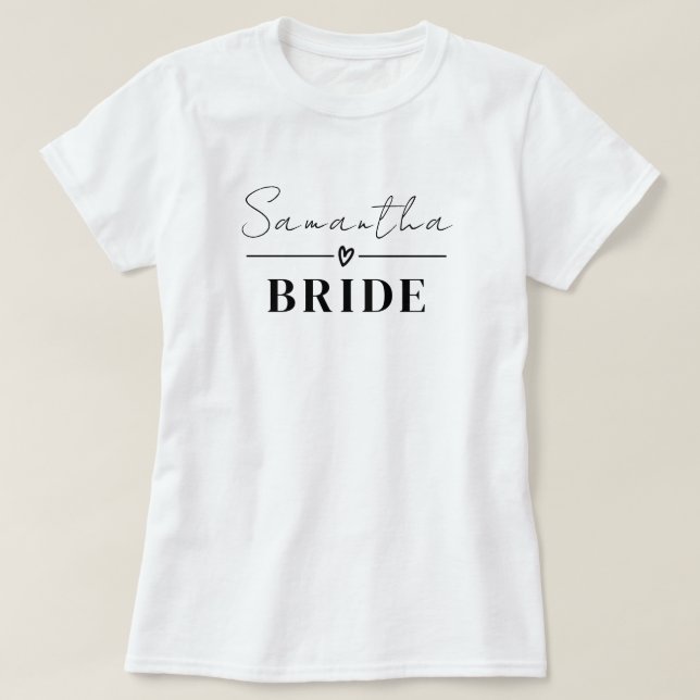 Anpassade retro T-shirts för brudtärna, Team Bride (Design framsida)