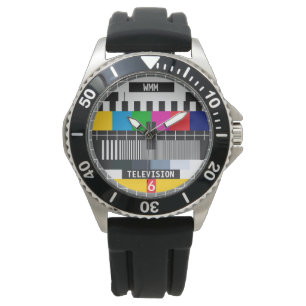 Anpassade Retro Tv-testkort Mönster Armbandsur