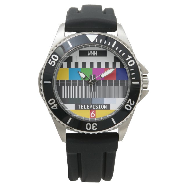 Anpassade Retro Tv-testkort Mönster Armbandsur (Framsida)