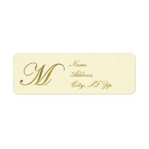 Anpassade Returetiketter för Guld Monogram M Returadress Etikett