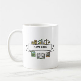 Anpassade revisorsnamn Finans Bokföringsikoner  Kaffemugg