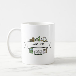 Anpassade revisorsnamn Finans Bokföringsikoner Kaffemugg