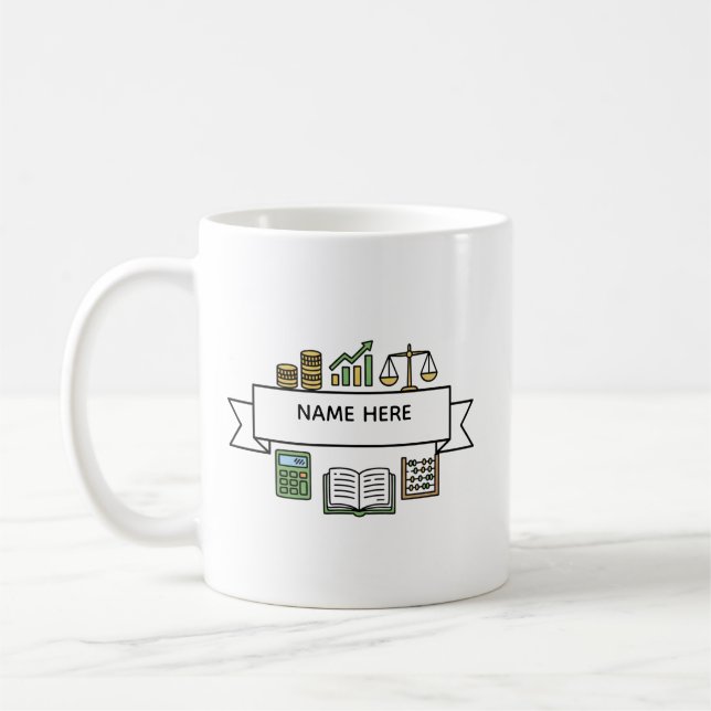 Anpassade revisorsnamn Finans Bokföringsikoner  Kaffemugg (Vänster)