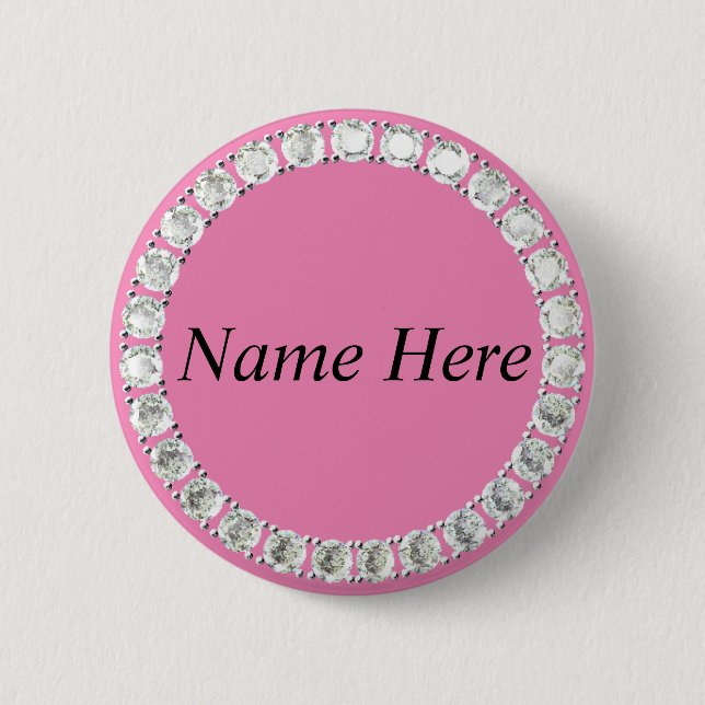 Anpassade Rhinestones rosa Knapp (Framsida)
