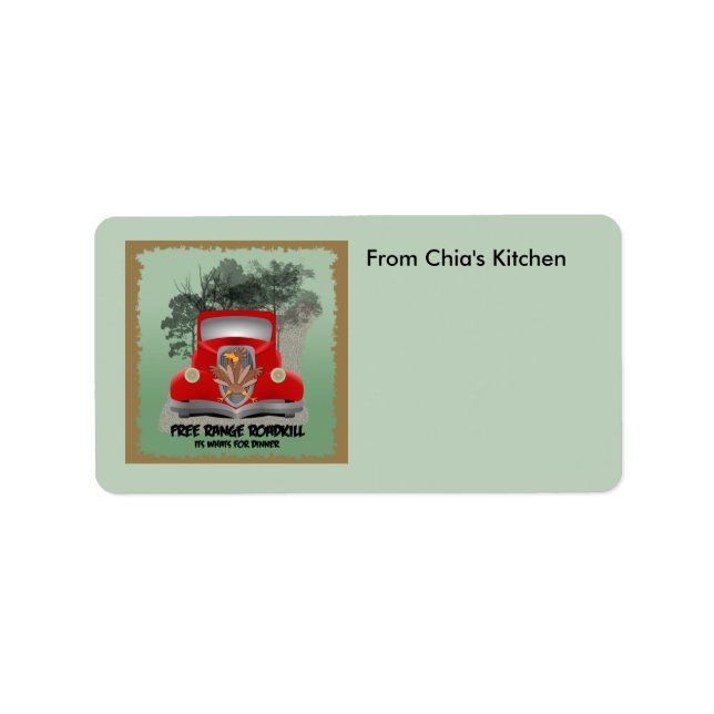 Anpassade Roadkill Kitchen-etikett Adressetikett (Framsidan)