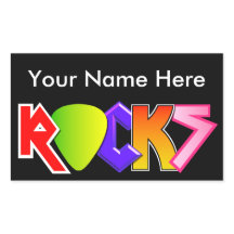 Anpassade Rock and roll Sticker (svart)