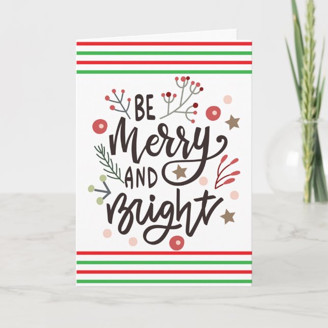 Anpassade röda gröna godisränder jul QR-kod Helgkort (Framsida)