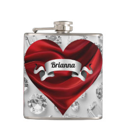 Anpassade röda rosor för kvinnor, vinylomsluten fl fickplunta