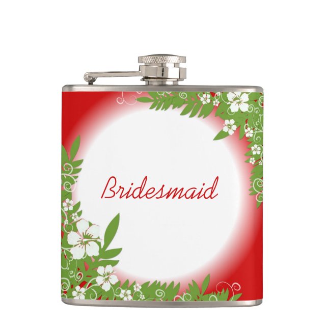 Anpassade rödhawaiiblommor bröllop fickplunta (Framsidan)